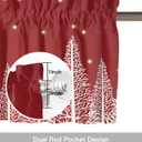 ALAGEO Christmas Valances for Windows Red Christmas Tree Christmas Kitchen Curtain Valances Rod Pocket Holiday Valances for Kitchen Window Curtain Seasonal Valance Christmas Decor 1 Panel, 42x12 Inch
