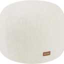 MeMoreCool Stuffed Round Pouf Ottoman Foot Rest, Floor Pouf Foot Stool with Soft Foam Chunk Filling, Small Round Ottoman Footstool Circle Footrest for Living Room, Beige