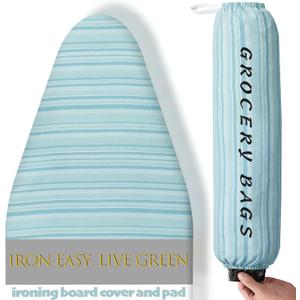 BNDX Ironing Board Cover with Padding 18" x 49"  Non-Slip, Heat-Resistant, Perfect for Busy Professionals, Working Parents, Sewing Studios  Ocean Breeze Stripes