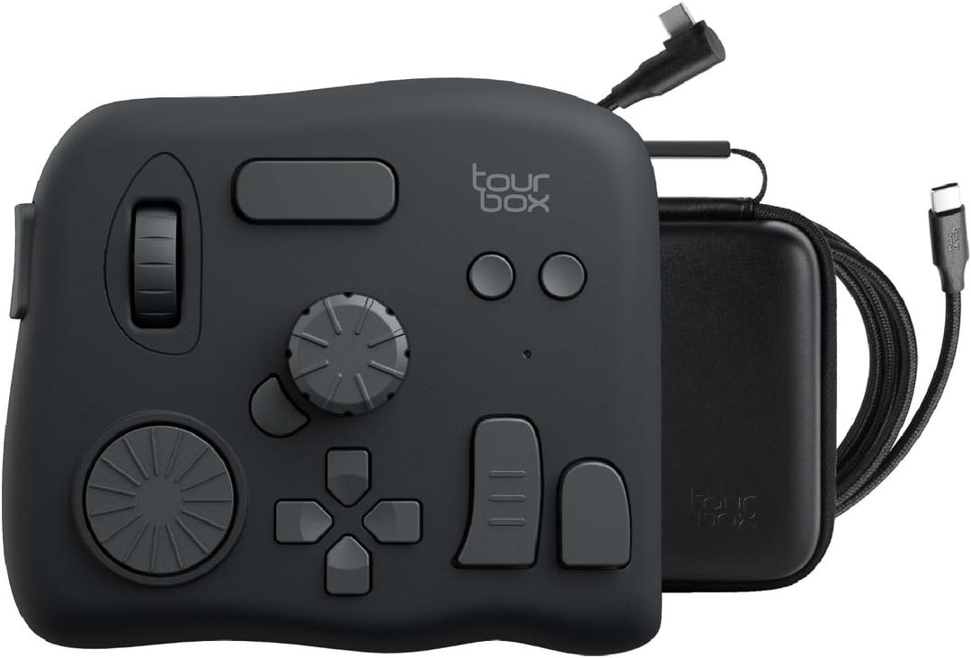 TourBox NEO, Custom Controller for Photo Video Editing, Color Grading, Ilustration, MacOS/Windows, Photoshop Lightroom Davinci Resolve After Effects Premiere FCPX Programmable Keyboard Bundle (NEO+StorageBag)
