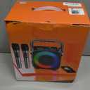 Karaoke Machine, Portable Bluetooth Speaker with 2 Wireless Microphones for Adults & Kids with Lights, Karaoke Microphone with PA System Supports USB/TF/REC/FM/AUX for Home Party Home System Packages