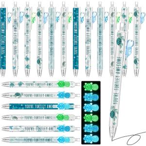 Jetec 60 Pcs Turtle Pens Gifts Inspirational Cute Ballpoint Pens Bulk Motivational Employee Appreciation Gifts Black Ink for Turtle Lovers Thank You Coworkers