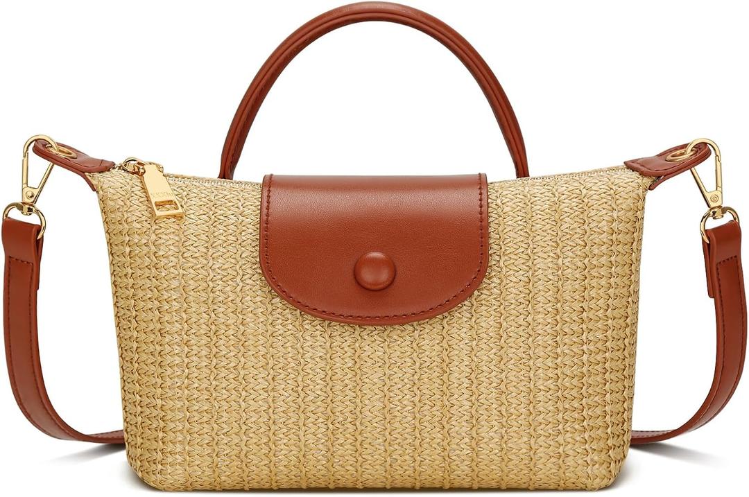 KKXIU Mini Top Handle Purse for Women Small Summer Straw Beach Crossbody Bags for Lady Handbags