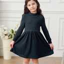 Vieille Toddler Baby Girls Fall Clothes Soft Knit Turtleneck Sweater Dress Long Sleeve Winter Outfits 2-6 Years