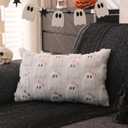 Halloween Pillow Covers 12x20 inch Set of 2 for Halloween Decorations Cute Ghost Embroidered Soft Plush Faux Fur White Throw Pillow Cushion Covers for Sofa Living Room Couch Bed Home Decor YY158A12