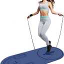 8/20/30mm Jump Rope Mat Fitness Exercise Mat Durable, Non-Slip, Workout Mats with Jump Rope & Carrying Bag for Home Gym Flooring (55"x 24")