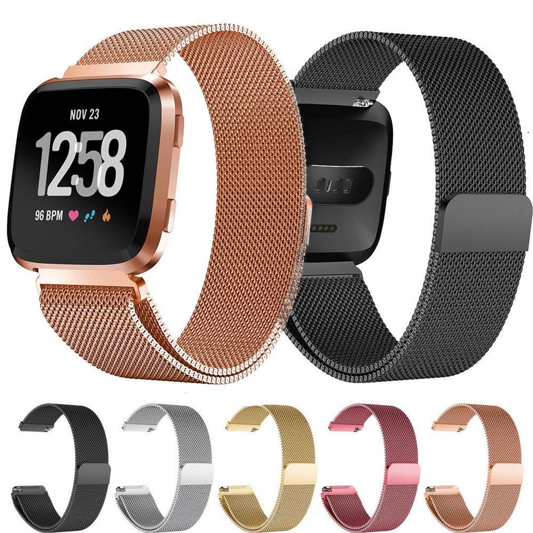 STAINLESS STEEL MESH BAND FOR USE WITH FITBIT VERSA ROSE GOLD - New