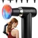 Massage Gun with Detachable Extension Handle for Deep Tissue Muscle Massage  Handheld Back & Shoulder Percussion Heated Massager for Men & Women. Professional Pain Relief Massage Tool.