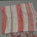 Humble Hilo Zari Weave Scarf Handmade Luxury Shawl Scarf Wrap Multicolor with Metallic Sequins (White and Light Red)