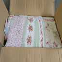 Cozy Line Home Fashions 100% Cotton Real Patchwork Pink Floral Cottage Shabby Chic Reversible Quilt Bedding Set, Bedspread, Coverlet (Wild Rose, King - 3 Piece)
