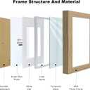 5x7 Shadow Box Frame, 4 Pack Picture Frame Set, Wall Picture Frame, Farmhouse Wood Rustic Picture Frames with Tempered Glass Gallery Wall Tabletop Display (Natural Wood, 5X7)