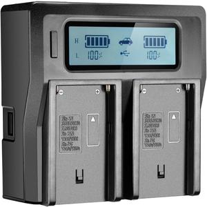 LCD Dual Channel Charger for Sony BP-U30 BP-U60 BP-U90 Battery and PXW-FS5/PXW-FS7/PXW-X180,PMW-100/150/160,PMW-200/300,PMW-EX1/EX1R,PMW-EX3/EX3R,PMW-EX280, PMW-F3/F3K/F3L Camcorders