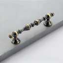 2 Pack Zinc Alloy Vintage Drawer Pulls with Screws - Ornate Drawer Handles for Kitchen Cabinets, Dresser Drawers, Furniture Hardware (Antique Brass, 5.04 inch Hole spacing)