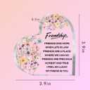 Friendship Gifts for Women, 0.5 Thickness Acrylic Heart Plaque - Best Friend Birthday Gift for Her, Sister Work Bestie Gifts, Thanksgiving & Cheer Up Decorative Sign Keepsake