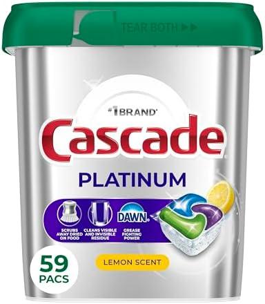 Cascade Platinum Dishwasher Pods, Dishwasher Detergent, Dish Detergent Soap, Lemon