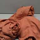 Terracotta Linen Curtains 33x70 inches Long 3 Panel Set Back Tab Rod Pocket Rustic Farmhouse Boho Curtains for Living Room Semi Sheer Brick Burnt Orange Bohemian Fall Decor for Dining Room Rust