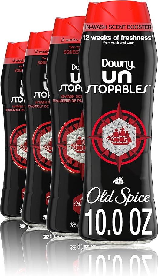 Downy Unstopables In-wash Scent Booster Beads, Old Spice, 10.0 Oz (4 Pack)