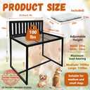 Beside Dog Bed,Adjustable Height Dog Bunk Beds,25.5x18Metal Dogs Bed Frame with Cushion,Medium