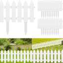 ELECLAND White Plastic Garden Fence with 22 Pieces, Picket Fence Edgings for Lawn, Flowerbeds, Plant Borders, Decorative Yard