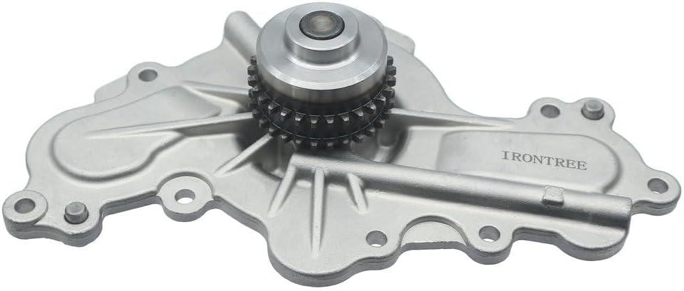 IRONTREE AW6348 Water Pump Kit with Gasket (W/Double-Row Sprocket) for 11-19 Ford Explorer Edge Taurus Fusion Flex, 11-19 Lincoln MKX MKT Continental MKS MKZ, 11-15 MAZDA 6 CX-9, 3.5L 3.7L, AA5Z8501C