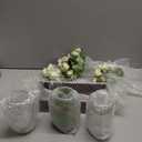 Mkono Mason Jar Lights Centerpiece Table Decorations for Dining Room Farmhouse Coffee Table Decor, Wood Tray with 3 Jars Flowers for St. Patrick's Day, Easter, Spring Home DecorAmazon's Choice