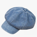 Stylish Denim Cotton Newsboy Cap for Ladies in Pastel Blue