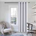 ChrisDowa Blackout Curtains 108 Inches Long for Living Room, Grommet Thermal Insulated Room Darkening Curtains for Bedroom (1 Panel Set, Greyish White, 52W x 108L)