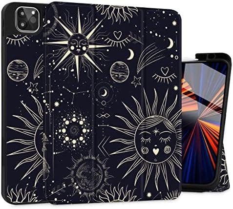 May Chen Case for iPad Pro 11 inch (2nd, 3rd & 4th Gen(2018/2020/2021/2022) - Slim Protective Case - Wireless Apple Pencil Charging - PU Back Cover Trifold Stand & Sleep/Wake Cover, Celestial Space