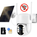 4G LTE Cellular Solar Security Camera, No WiFi Solar Powered Security Camera Outdoor, 360° Live View, 2K Color Night Vision, PIR Motion Detection, 2 Way Talk, Built in SIM Card - Pack of 2 