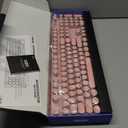 EWEADN V20 Typewriter Keyboard Wireless,104 Keys Typewriter Style Mechanical with White Backlit, Media Knob, White Switch 2.4G/Bluetooth/USB-C Retro Full Size Keyboard for Windows/Mac/PC-Dark Pink