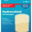 Amazon Basic Care Advanced Fast Healing Hydrocolloid Gel Bandages, Large Wound Dressing, 4 ct