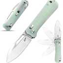 Eafengrow EF963 Folding Knife D2 Blade G10 Handle with Pocket Clip Axis Lock EDC Multitool Knives for Working Camping Outdoor (Jade)