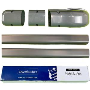 DuctlessAire Mini Split Line Set Cover Kit - Paintable Lineset Cover - Line Set Covers for Ductless Air Conditioner, Mini Split AC/Heating System, HVAC, Central AC Unit, Heat Pump (Gray, 4" x 14 ft.)