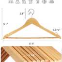 AMKUFO Wooden Hangers 20 Pack Wood Suit Hangers Non Slip Wooden Coat Hangers with Smooth Fnish Cut Notches 360 Swivel Hook Clothes Hangers for Jeans Pants Jackets Shirts Dresses, Natural