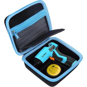 Storage Case for GoGonova Cordless Glue Gun, Hard Waterproof Carrying Case for GoGonova 15s Fast Preheating 2Ah 4V Cordless Hot Glue Gun with Glue Gun Sticks Pocket, Pink, Case Only (Blue)