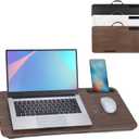 Portable Laptop Desk Fits Up to 16 Laptops, with Tablet Slot, Built-in Cushion, Great for Home & Office,Lap Desk for Laptop,Lap Desk with Cushion (Brown, Large)