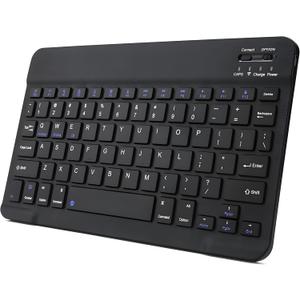 Bluetooth Keyboard for iPad, Rechargeable Slim Portable Wireless Keyboard for iPad Tablets, Compatible for All iOS/Windows/Android System Devices-Black