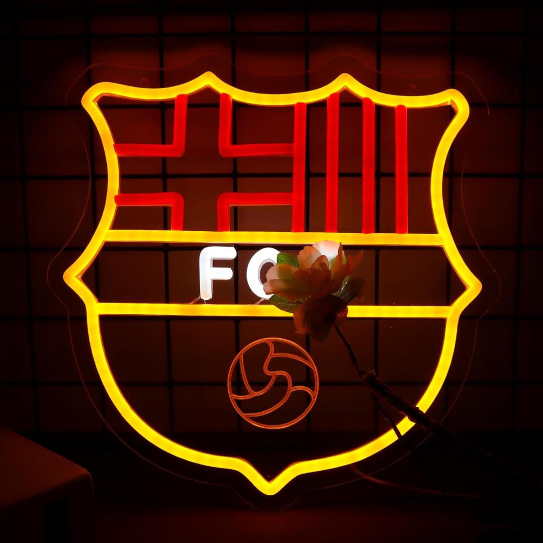 AHlove Football Sports Neon Signs for Wall Decor FC LED Neon Lights for Bedroom Man Cave Birthday Christmas Gifts for Boys