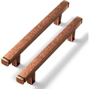 Goo-Ki 6 Pack 3-3/4 in (96mm) Hole Center Cabinet Pulls Antique Copper Zinc Alloy Kitchen Drawer Pulls Drawer Handles 5-1/2 Inch Length 1814-AC-96
