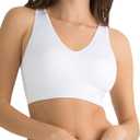 Fruit of the Loom Women's Seamless Pullover Bra Soft Stretch Fabric with Built-in Cups (White, XXL)