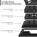 Davinci Lighting Renaissance Solar Outdoor Post Cap Lights - Includes Bases for 4x4 5x5 6x6 Posts - Bright LED Light - Slate Black (8 Pack)
