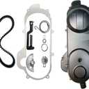 Transmission Cover Assembly with Start Gear Shaft Belt for For GY6 QMB139 Scooter ATV Go Kart 50cc Engines