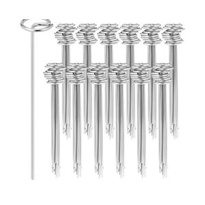 QWORK Landscape Staples, 120 Pcs 6 Inch Garden Stakes, 8 Gauge Spikes Pins, Galvanized Steel Landscape Fabric Stakes