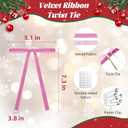Pink Velvet Christmas Ornaments,24 Pcs Red Velvet Rustic Bows for Christmas Tree,Suitable for Wreaths Fireplaces Door Decorations Gift Wrapping and Holiday Party Decorations5 * 7inch