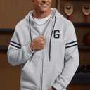 Men's Sports Jacket Thermal Fleece-Lined Midweight Casual Zip Up Hoodies (S-XXL) (Gray, XL)