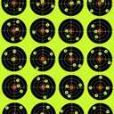 Splatterburst Targets - 18 x 24-4 inch Bullseye Splatter Target - Easily See Your Shots Burst Bright Fluorescent Yellow Upon Impact - Made in USA (50 Pack)