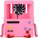 GRAPMKTG Charging Stand with Cooling Fan for Nintendo Switch Accessories Portable Dock Compatible for Nintendo Switch OLED Cute Case Decor Gift Men Women Kids Pink [nintendo_switch,sony_psp]