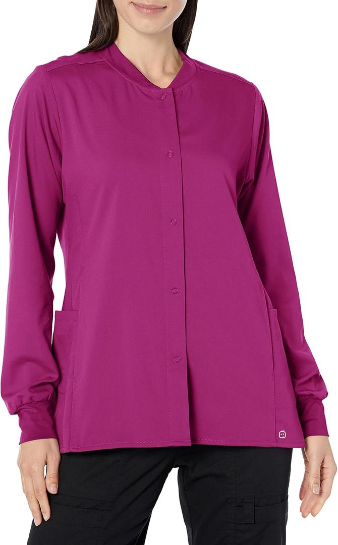 WonderWink womens Women's Snap Front Warm-up Jacket, XS