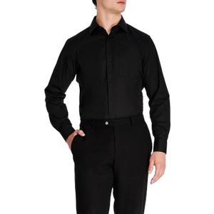 STACY ADAMS Men's 39000 Solid Dress Shirt (14.5" Neck 32"-33" Sleeve, Black)