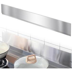 Moxweyeni Front Control Freestanding Range Universal Backguard 29.72" L x 4.72" W Stainless Steel Backsplash for Stove, Easy Installation Hood Backsplash for Most Kitchen Brands Stove(Silver)